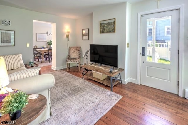 51 E Main St, High Bridge Boro, NJ 08829 - living room featuring wood finished floors and baseboards