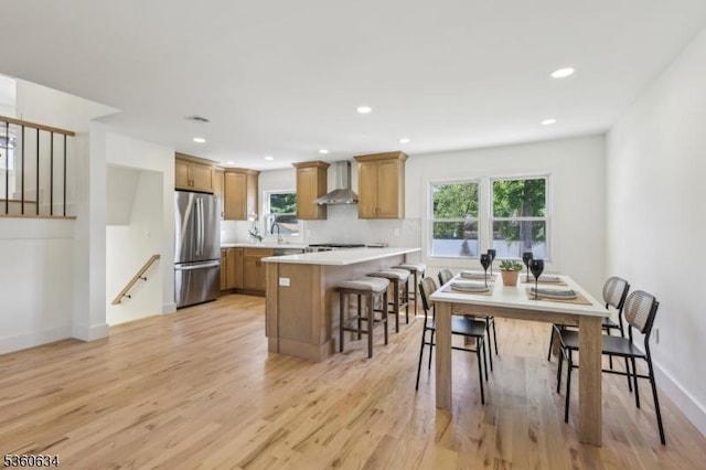 541 Westfield Rd, Scotch Plains Twp, NJ 07076 - dining room featuring light wood-style flooring, healthy amount of natural light, recessed lighting, baseboards, and stairway