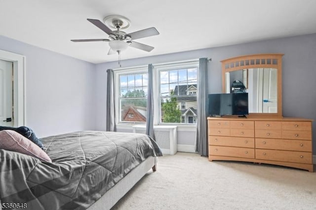 126 Beech St, Nutley Twp, NJ 07110 - bedroom featuring light carpet and a ceiling fan