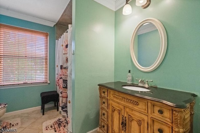 40 Upsala Ct, East Orange City, NJ 07017 - full bath featuring vanity, ornamental molding, baseboards, and toilet