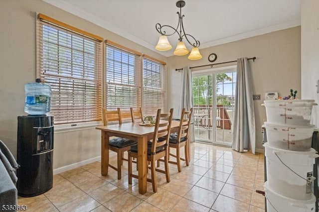 40 Upsala Ct, East Orange City, NJ 07017 - dining room with baseboards, crown molding, and light tile patterned floors