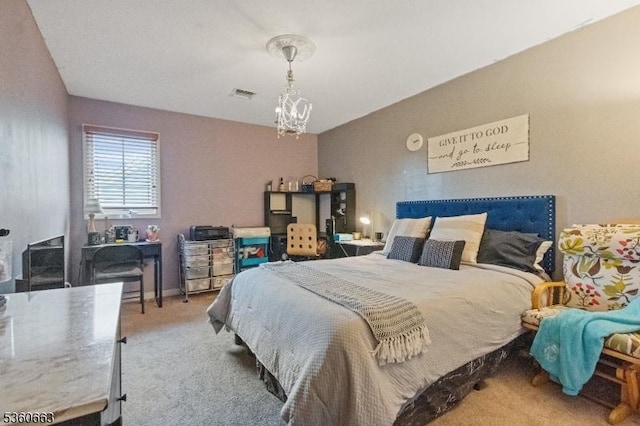 40 Upsala Ct, East Orange City, NJ 07017 - bedroom with a chandelier and carpet flooring