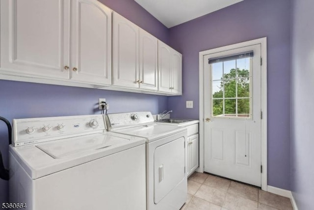 9 Labaw Way, Montgomery Twp, NJ 08502 - laundry room with cabinet space, separate washer and dryer, baseboards, and light tile patterned flooring