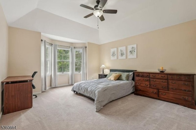 9 Labaw Way, Montgomery Twp, NJ 08502 - bedroom featuring light carpet, lofted ceiling, and ceiling fan