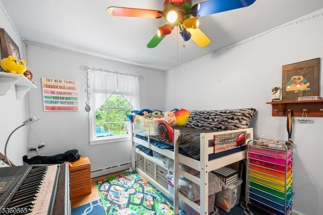 126 Smith Rd, Franklin Twp, NJ 08873 - bedroom with baseboard heating and ceiling fan