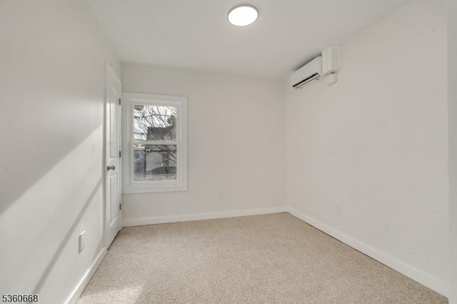 67 Mead St, Newark City, NJ 07106 - empty room featuring light colored carpet, baseboards, and an AC wall unit
