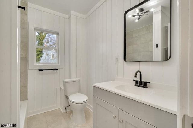 67 Mead St, Newark City, NJ 07106 - full bath with vanity, toilet, a shower, crown molding, and tile patterned flooring