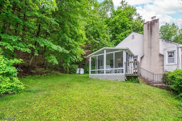 291 Germantown Rd, West Milford Twp, NJ 07480 - view of green lawn with a sunroom