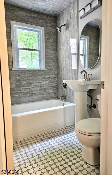 36 Webster Ave, Summit City, NJ 07901 - full bathroom with toilet, tub / shower combination, and tile patterned floors