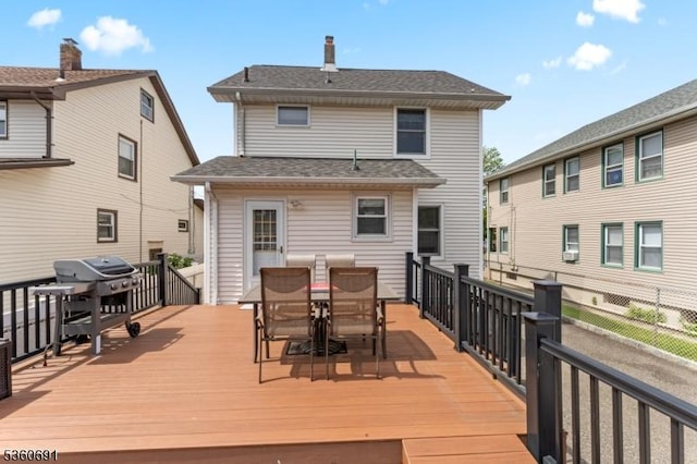 421 Lake Ave, Lyndhurst Twp, NJ 07071 - wooden terrace featuring outdoor dining space and area for grilling