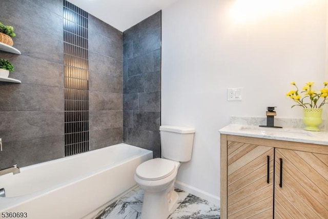 35 Ellis Ave, Irvington Twp, NJ 07111 - full bathroom with vanity, marble finish floors, and shower / washtub combination