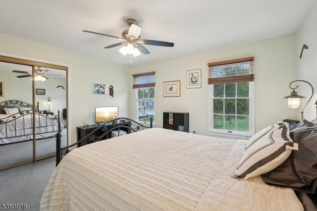 7 Michael Ct, Green Twp, NJ 07860 - bedroom with carpet floors, a ceiling fan, and a closet