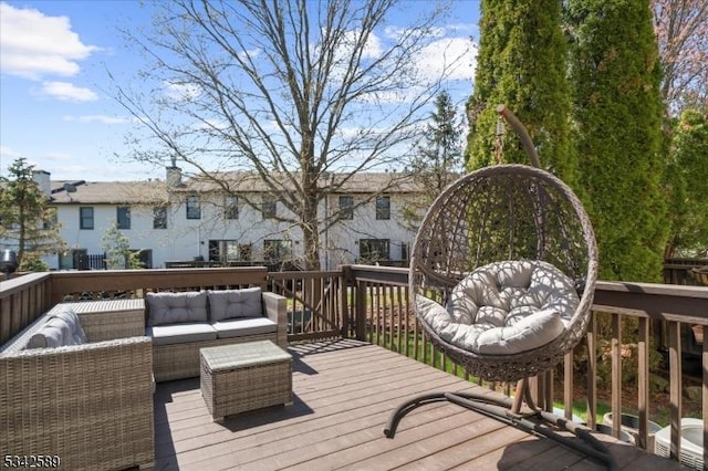 424 Willow Ct, Raritan Twp, NJ 08822 - wooden deck featuring an outdoor living space
