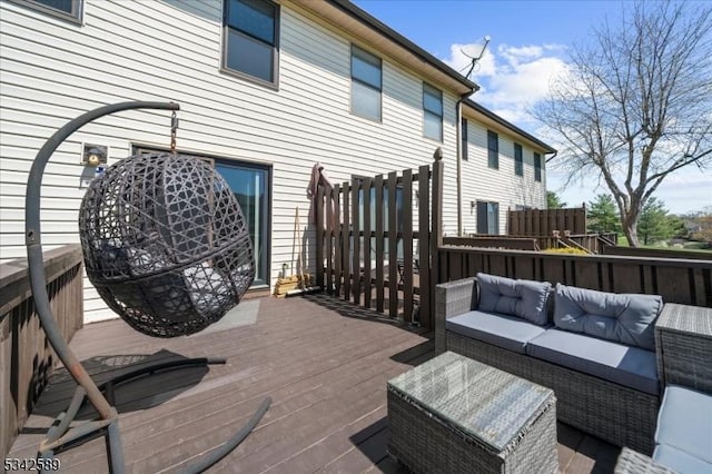 424 Willow Ct, Raritan Twp, NJ 08822 - wooden deck with outdoor lounge area