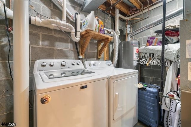 424 Willow Ct, Raritan Twp, NJ 08822 - laundry room featuring independent washer and dryer and water heater