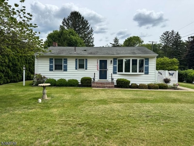 455 Rte 206, Andover Twp, NJ 07860 - ranch-style home featuring a front lawn and a chimney