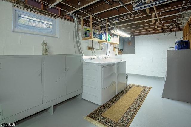 455 Rte 206, Andover Twp, NJ 07860 - laundry area featuring washing machine and dryer and concrete block wall