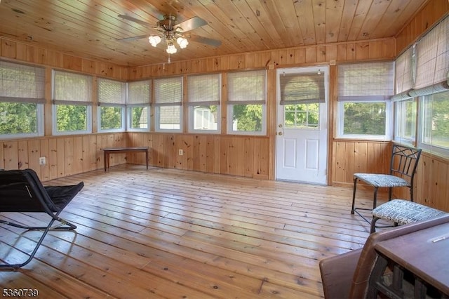 455 Rte 206, Andover Twp, NJ 07860 - sunroom with wood-type flooring, wood walls, a wooden deck, and wooden ceiling