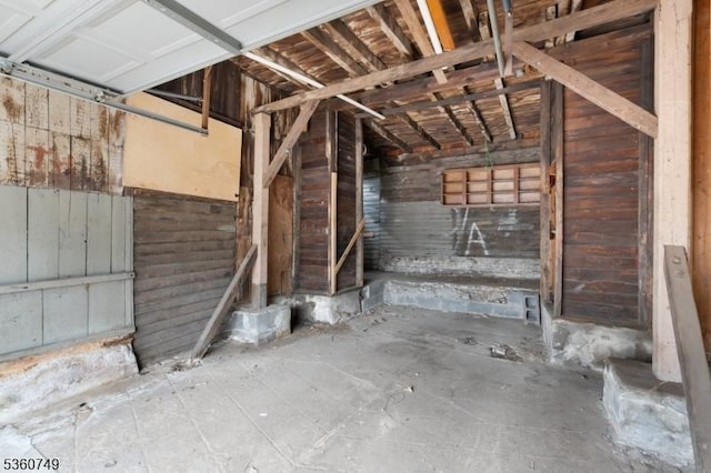 30-32 Geneva St, Elizabeth City, NJ 07206 - garage with wooden walls