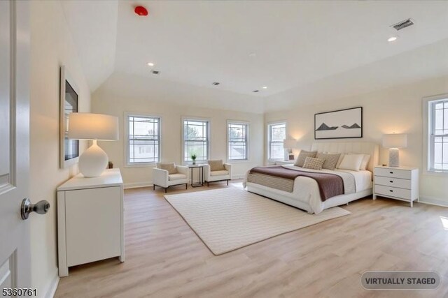 92 Hancock Rd, Piscataway Twp, NJ 08854 - bedroom featuring multiple windows, light wood finished floors, baseboards, and recessed lighting