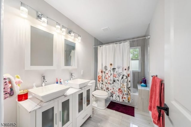 29 Tennis Rd, Jefferson Twp, NJ 07849 - full bathroom featuring double vanity, toilet, and shower / tub combo