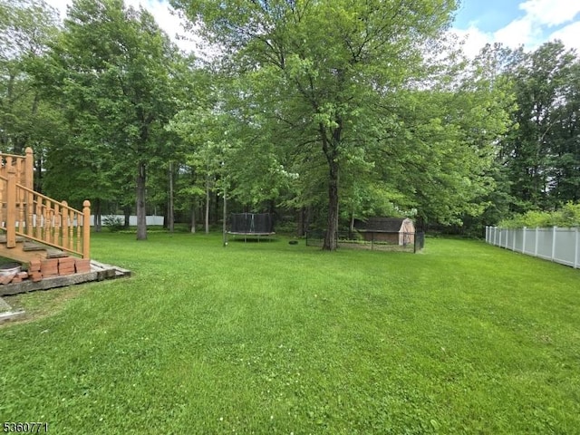 14 Constitution Ave, Roxbury Twp, NJ 07876 - view of yard with a trampoline