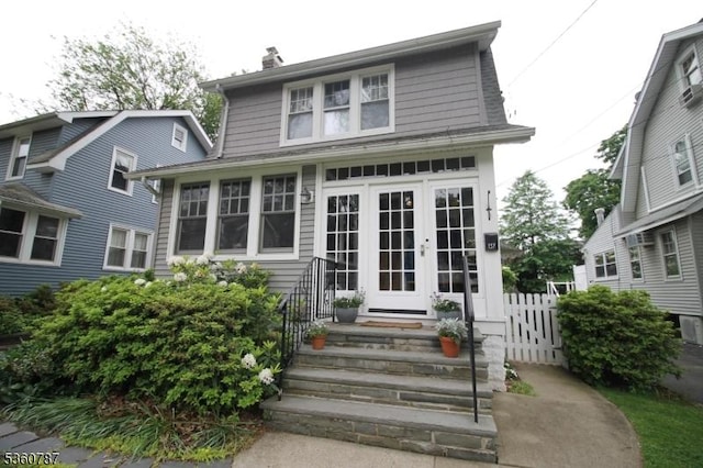 137 Oak Ridge Ave, Nutley Twp, NJ 07110 - view of front facade featuring a chimney and french doors