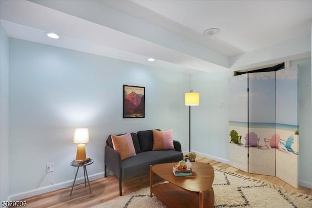 30 Newman Ave, Verona Twp, NJ 07044 - living area featuring baseboards, light wood-type flooring, and recessed lighting