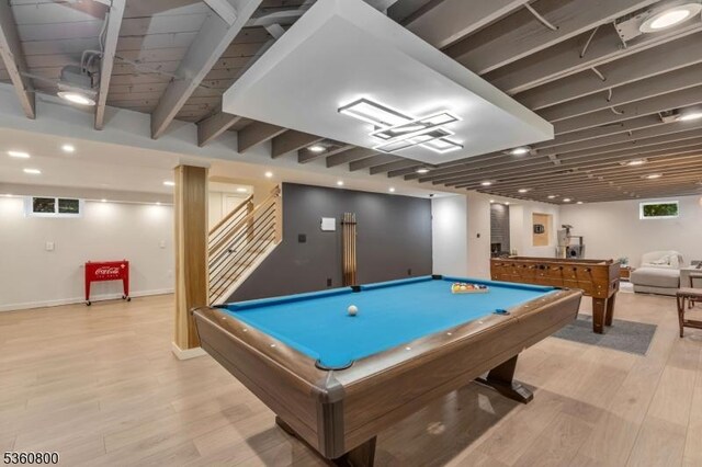 31 Woodside Ave, Cranford Twp, NJ 07016 - playroom with light wood-style floors and pool table