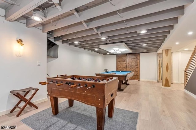 31 Woodside Ave, Cranford Twp, NJ 07016 - game room featuring billiards and light wood finished floors
