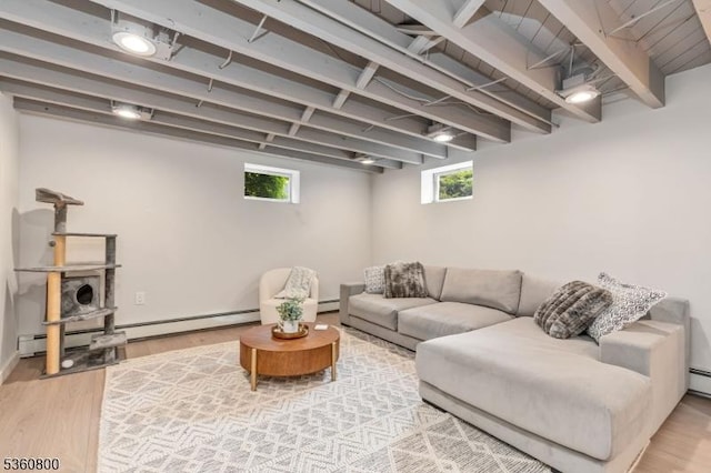 31 Woodside Ave, Cranford Twp, NJ 07016 - living room featuring baseboard heating and wood finished floors