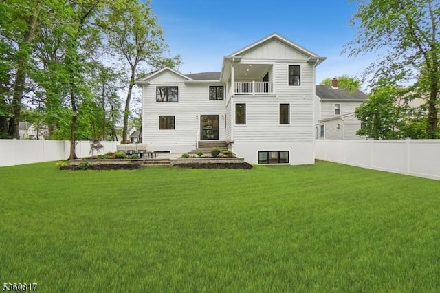 48 Lewis Ave, Summit City, NJ 07901 - back of house featuring a balcony and board and batten siding