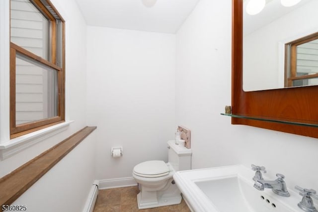 542 Drakestown Rd, Mount Olive Twp, NJ 07836 - half bath with a sink, toilet, and baseboards