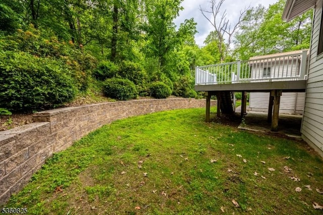 542 Drakestown Rd, Mount Olive Twp, NJ 07836 - view of green lawn with a deck