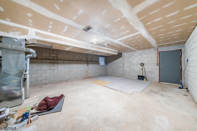 48 Jamestown Rd, Bernards Twp, NJ 07920 - unfinished below grade area with concrete block wall and heating unit
