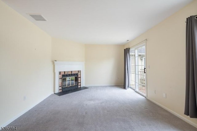 48 Jamestown Rd, Bernards Twp, NJ 07920 - unfurnished living room with carpet flooring, a brick fireplace, and baseboards