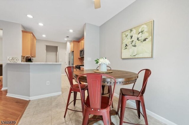 25 Kennedy Ct, Montgomery Twp, NJ 08540 - dining room featuring baseboards, recessed lighting, and ceiling fan