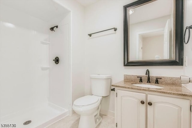 20 Woodland Trl, Sparta Twp, NJ 07871 - full bathroom with vanity, toilet, a shower, baseboards, and tile patterned floors