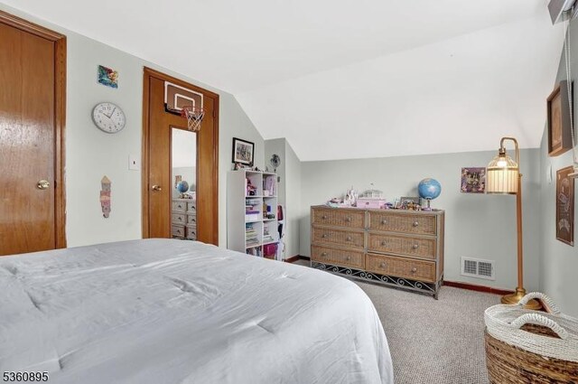 51 Hoffman Ave, Parsippany-Troy Hills Twp, NJ 07034 - bedroom featuring carpet, lofted ceiling, and baseboards