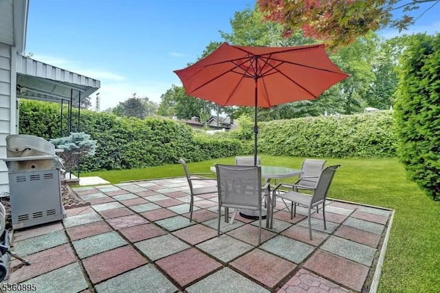 51 Hoffman Ave, Parsippany-Troy Hills Twp, NJ 07034 - view of patio featuring a grill and outdoor dining space