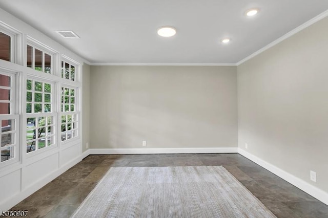 34 Keats Rd, Bernards Twp, NJ 07920 - spare room featuring ornamental molding, baseboards, and recessed lighting