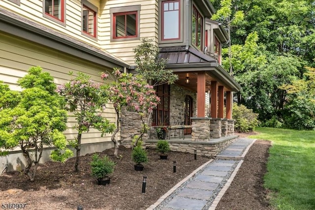 34 Keats Rd, Bernards Twp, NJ 07920 - entrance to property with covered porch and stone siding