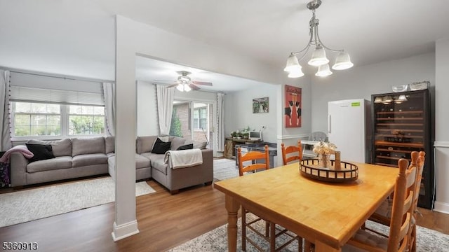 1106 Tudor Ct, Hillsborough Twp, NJ 08844 - dining area featuring wood finished floors, ceiling fan, and a chandelier