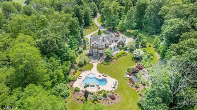 10 Van Kirk Pl, Sparta Twp, NJ 07871 - aerial view of property's location with a pool area and a forest
