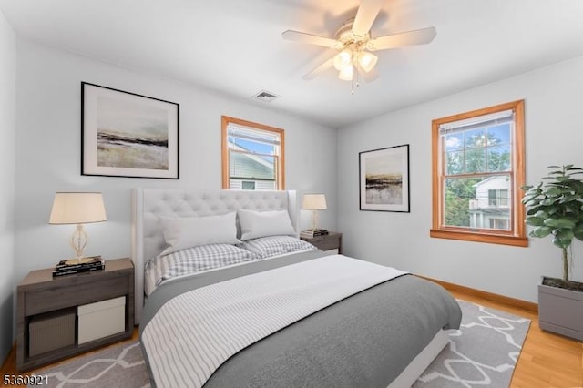 10 Garden Pl, Cranford Twp, NJ 07016 - bedroom featuring wood finished floors, baseboards, and ceiling fan