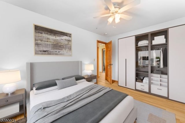 10 Garden Pl, Cranford Twp, NJ 07016 - bedroom featuring light wood-type flooring, a closet, and ceiling fan