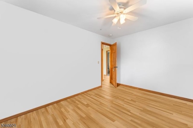 10 Garden Pl, Cranford Twp, NJ 07016 - unfurnished room featuring baseboards, light wood finished floors, and a ceiling fan