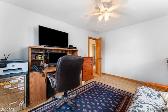 10 Garden Pl, Cranford Twp, NJ 07016 - office space featuring wood finished floors, a ceiling fan, and baseboards