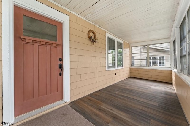 10 Garden Pl, Cranford Twp, NJ 07016 - unfurnished sunroom featuring wood finished floors and wood ceiling