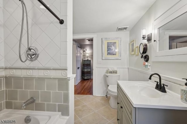 2 Broad St, Stockton Boro, NJ 08559 - full bath featuring a tub to relax in, vanity, toilet, tile patterned flooring, and a shower